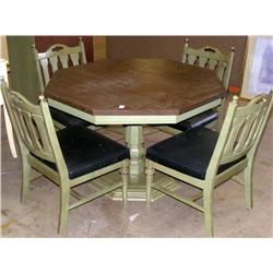 Green Table with 4 Matching Green Chairs