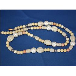 Stone & Faux Pearl Necklace