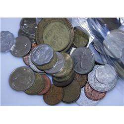 Bag lot of Misc Foreign Coins/Tokens