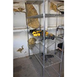 Rack Lot Of Misc Dewalt Cordless Tools