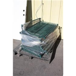 Pallet Lot Of Green Wire Shelving