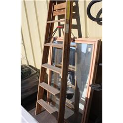 Wood Ladder & 2 Mirrors