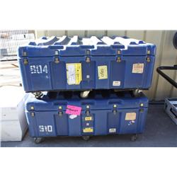 2 Large Blue Transport Crates