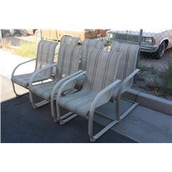 Six outdoor patio chairs