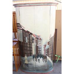 Cabinet with art in front