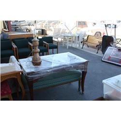 Venetian table with bench and lamp