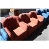 Image 2 : Three red Venetian sofa chairs