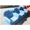 Image 1 : Three blue Venetian sofa chairs