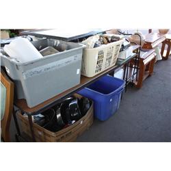 Table Lot Of House Wares & Electronics