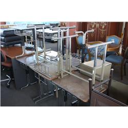 Six tall school tables