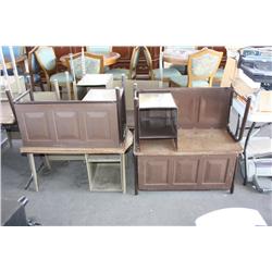 Four school desks