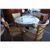 Image 1 : 3' Round Wood Table With 4 Matching Chairs