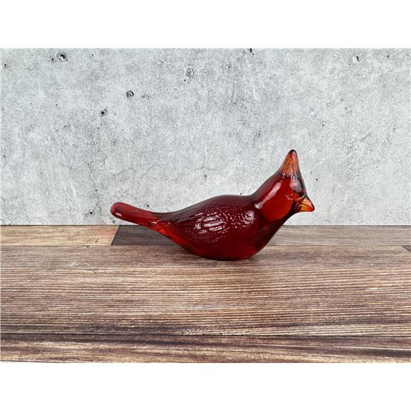 Fenton Glass Cardinal Bird Paperweight