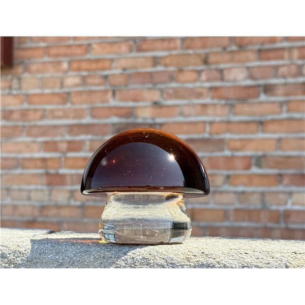 Murano Mid Century Glass Mushroom Paperweight