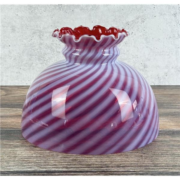 Cranberry Swirl Opalescent Lamp Shade