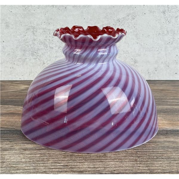 Cranberry Swirl Opalescent Lamp Shade