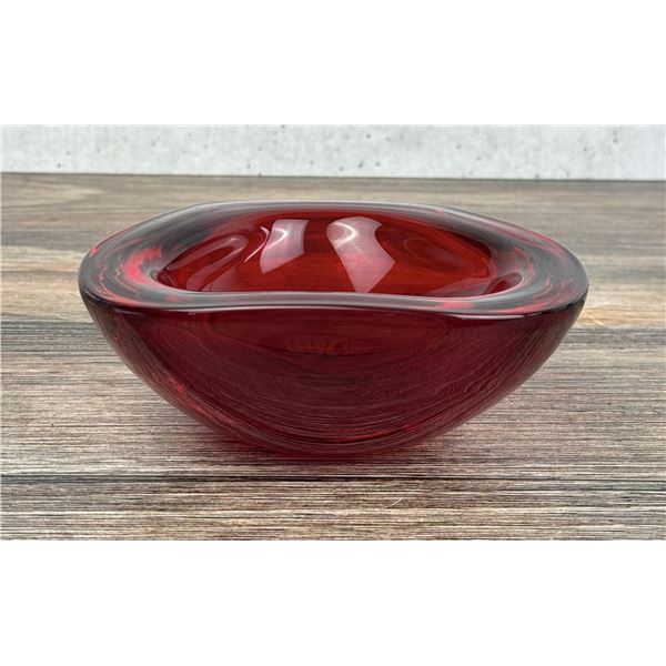 Murano Art Glass Ruby Red Bowl