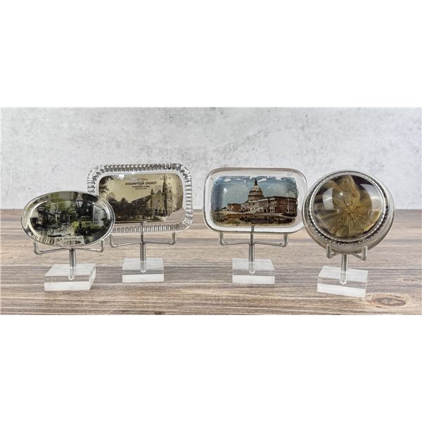 Group Of Glass Souvenir Paperweights