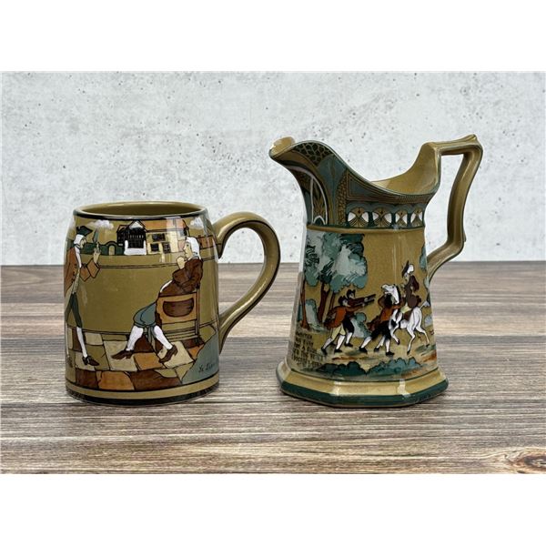 Buffalo Pottery Deldare Ware Pitcher & Mug