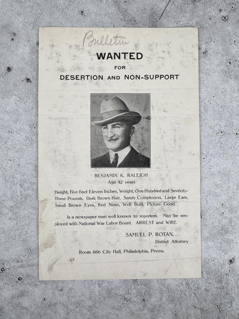 Benjamin Raleigh Wanted Poster