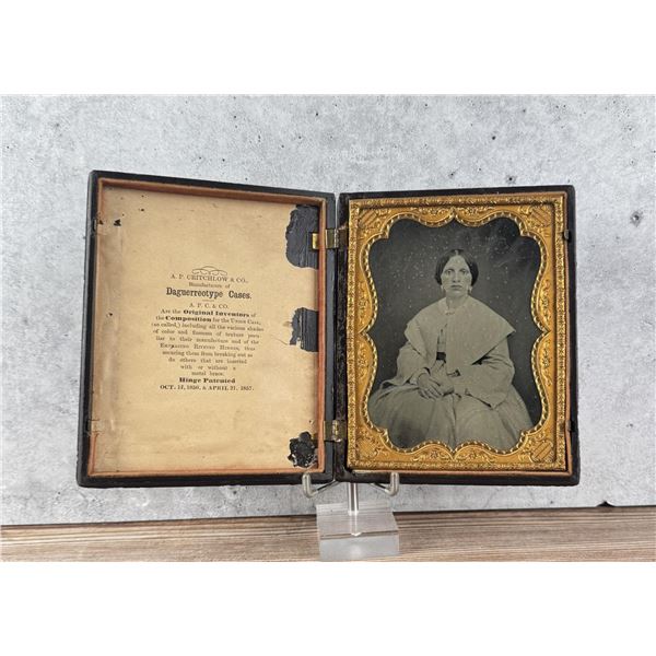 Antique Ambrotype Half Plate Photo In Case