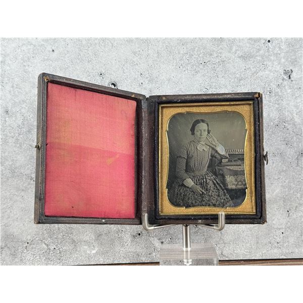 Antique Daguerreotype Photo Woman with Flutina