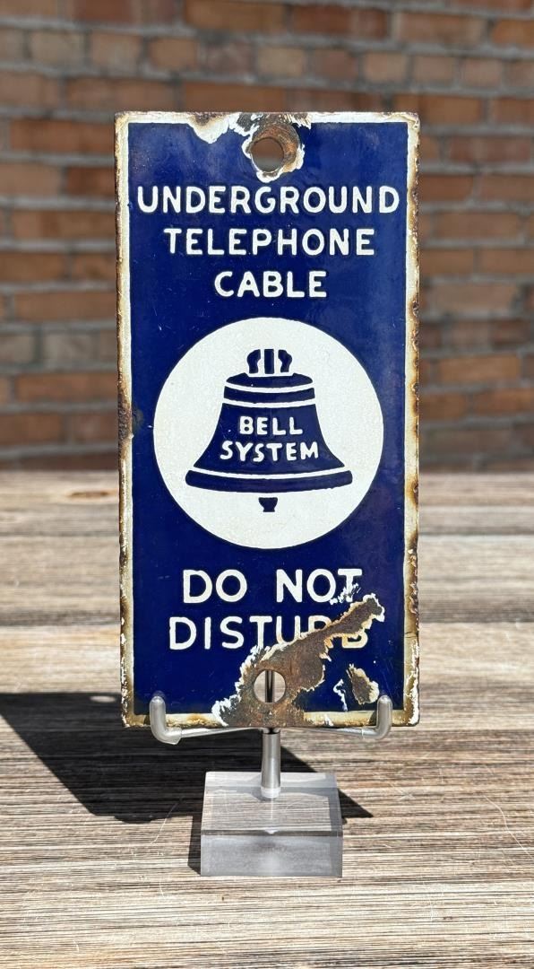 Bell Telephone Underground Cable Porcelain Sign