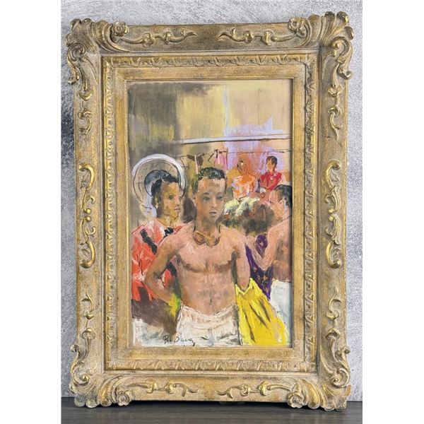 Randall Davey Horse Jockey Pastel Drawing