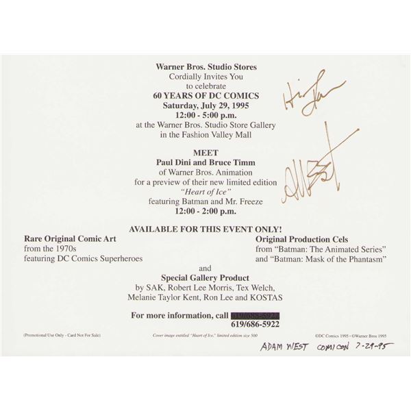 Adam West signed card