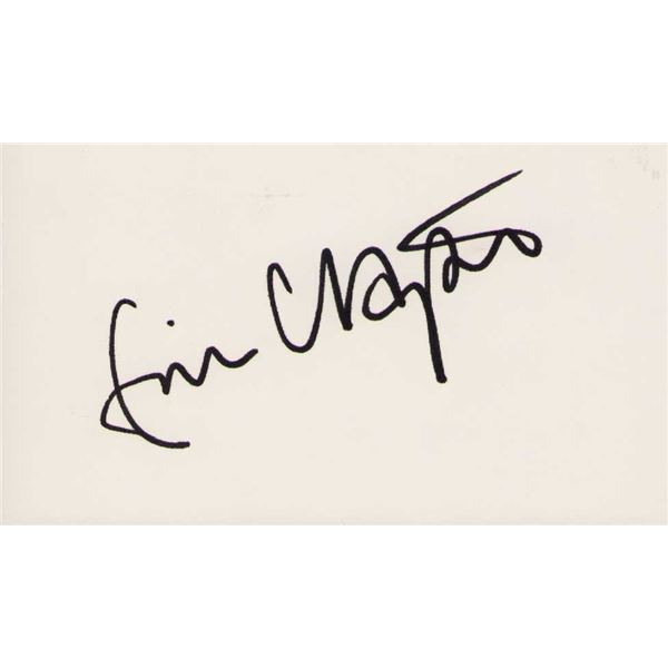 Eric Clapton signed index card