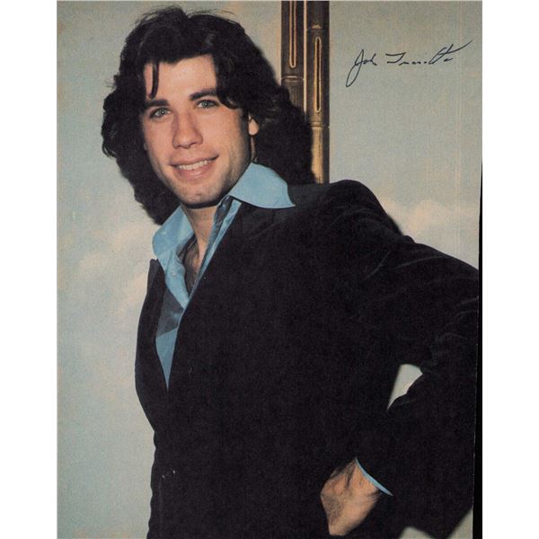 John Travolta early signed magazine page