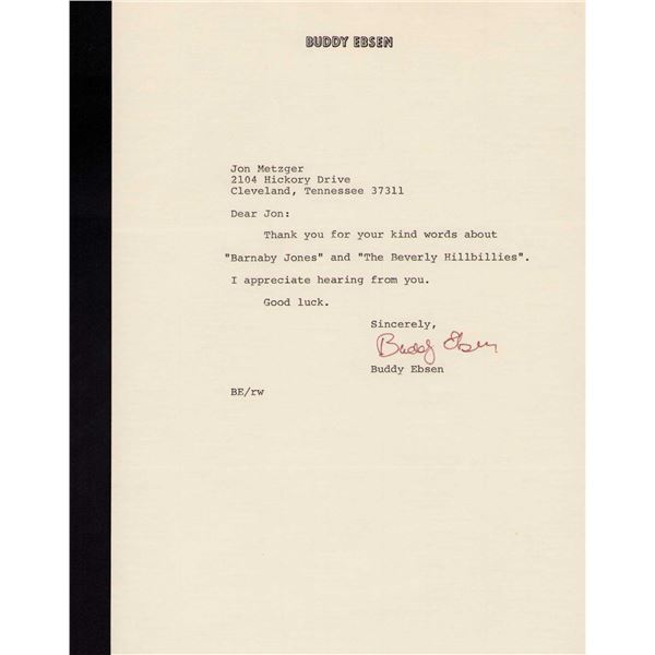Buddy Ebsen signed letter
