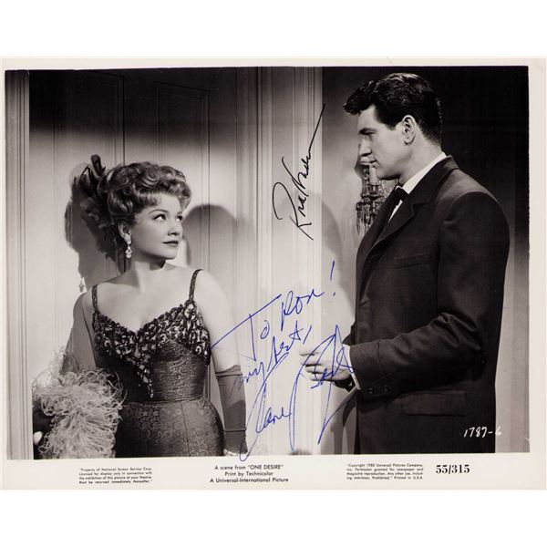 Rock Hudson/Anne Baxter signed photo