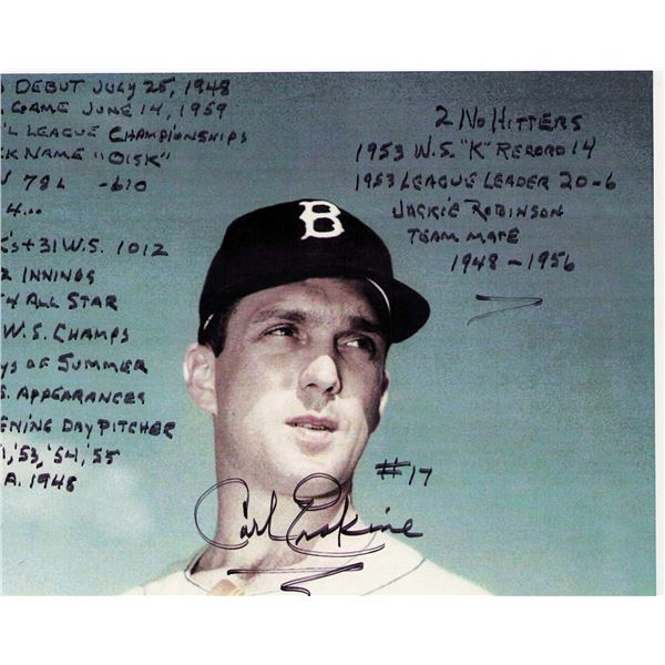 Carl Erskine signed photo