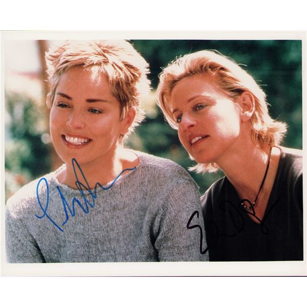 Sharon Stone/Ellen DeGeneres signed photo