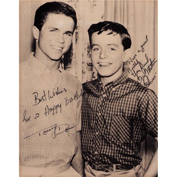 Tony Dow/Jerry Mathers signed photo