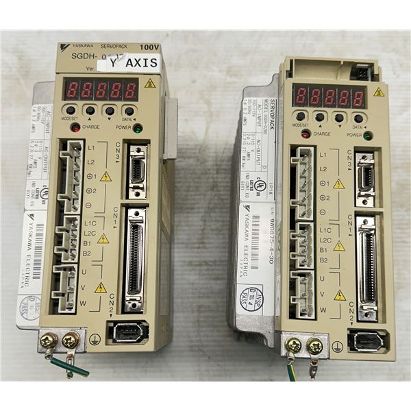 (2) Yaskawa #SGDH-02BE Servo Packs