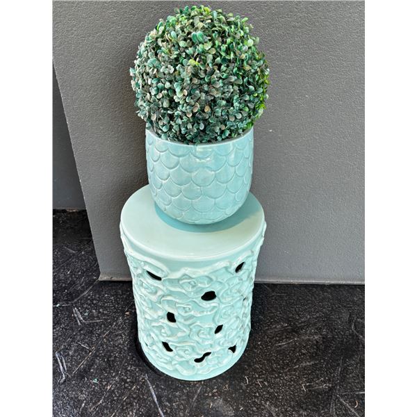 Teal Ceramic Planter Decor