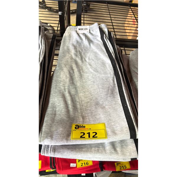 REFUGE ATHLETICS WIDE LEG GREY SWEATPANTS *SIZE SMALL - 3 PAIRS*