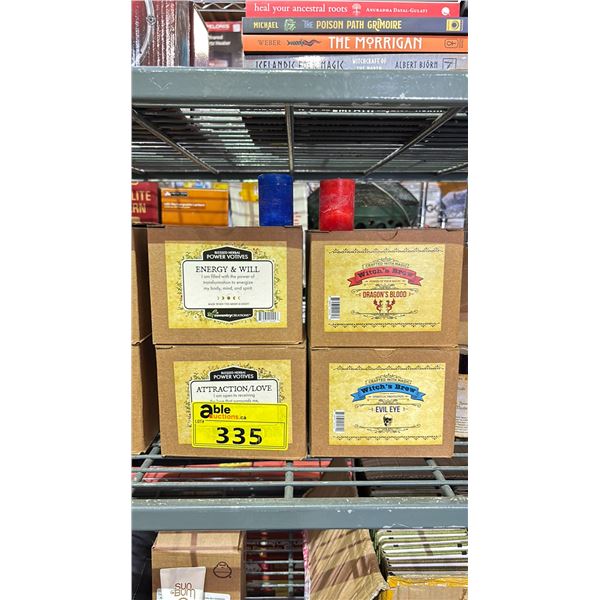4 BOXES OF ASSORTED BLESSED HERBAL POWER VOTIVES CANDLES