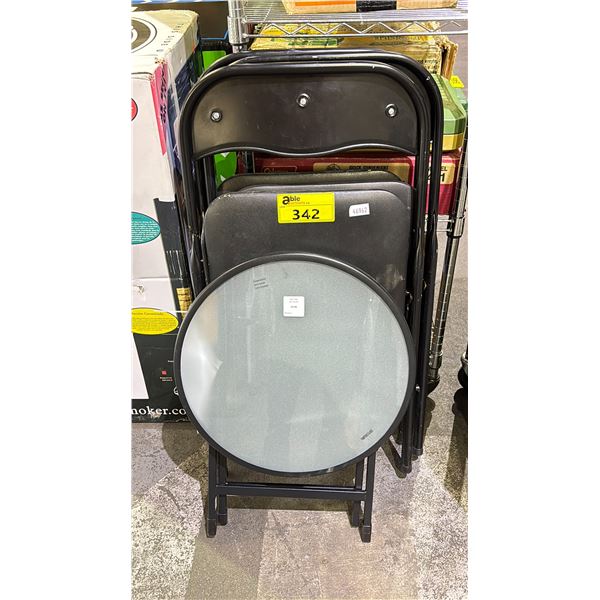 3 FOLDING CHAIR & SMALL FOLDING END TABLE
