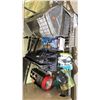 Image 3 : BIN OF ASSORTED SMALL HAND TOOLS, FLASHLIGHT, TOOL BAG, TURRET SPRINKLER, TORCH KIT & MORE