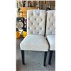 Image 2 : 3 MATCHING FABRIC UPHOLSTERED DINING CHAIRS