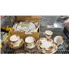 Image 1 : ROYAL ALBERT OLD COUNTRY ROSE. 4 TEA CUPS WITH SAUCERS, ASSORTED SIDE PLATES