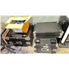 Image 1 : PAIR OF COMMERCIAL STAGE LIGHTING CRATES WITH A BOX OF CASTORS & POWER CONNECTORS