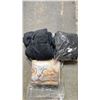 Image 3 : 2 BLACK THROW BLANKETS, CAT BLANKET & A SMALL RUG WITH BAG OF ANTI SLIP GRIPS