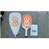 Image 2 : PAIR OF EDGETECH PICKLEBALL PADDLES IN A SOFT TRANSPORT CASE WITH EDGE GUARD TAPE INCLUDED