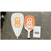 Image 2 : PAIR OF EDGETECH PICKLEBALL PADDLES IN A SOFT TRANSPORT CASE WITH EDGE GUARD TAPE INCLUDED