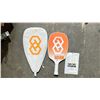 Image 2 : PAIR OF EDGETECH PICKLEBALL PADDLES IN A SOFT TRANSPORT CASE WITH EDGE GUARD TAPE INCLUDED