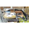 Image 1 : BOX OF TINY SCREWS, STEEL PLATES & RUBBER HOSE